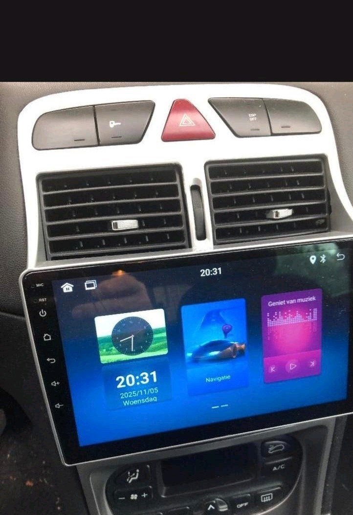 Peugeot 307 Android radio met frame en alle kabels, Ophalen of Verzenden, Zo goed als nieuw