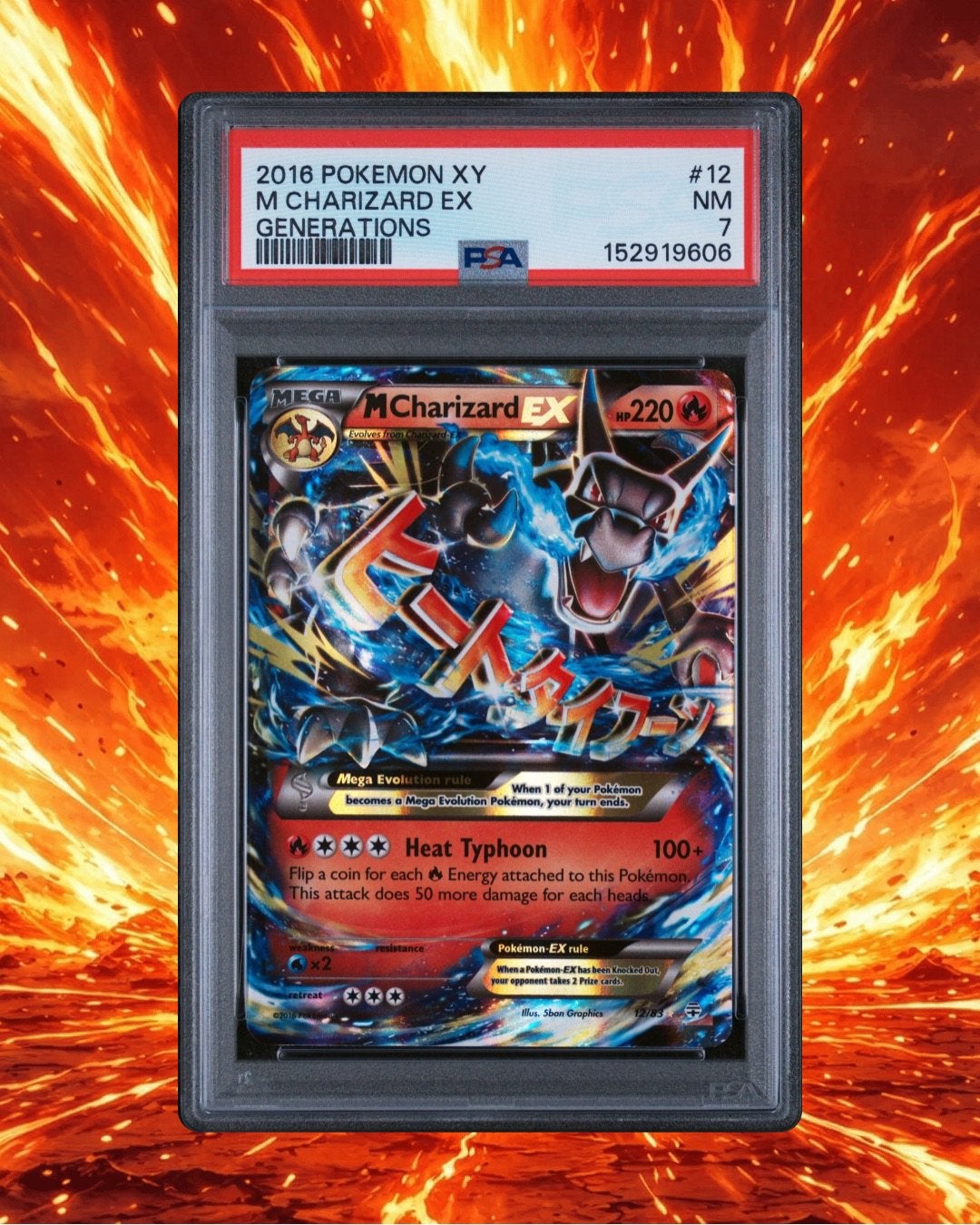 M Charizard EX 12 - Generations - PSA 7, Ophalen of Verzenden, Nieuw, Losse kaart, Foil