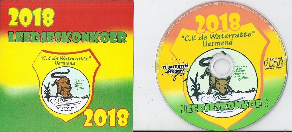 Cd leedjeskonkoer 2018 cv de waterratte uermend ( urmond ), Ophalen of Verzenden, Zo goed als nieuw