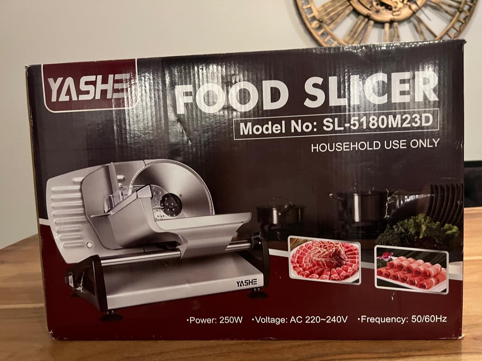 YASHE Food Slicer SL-5180M23D - Nieuw in doos, Huis en Inrichting, Snijmachine, Ophalen of Verzenden, Nieuw, Overige merken