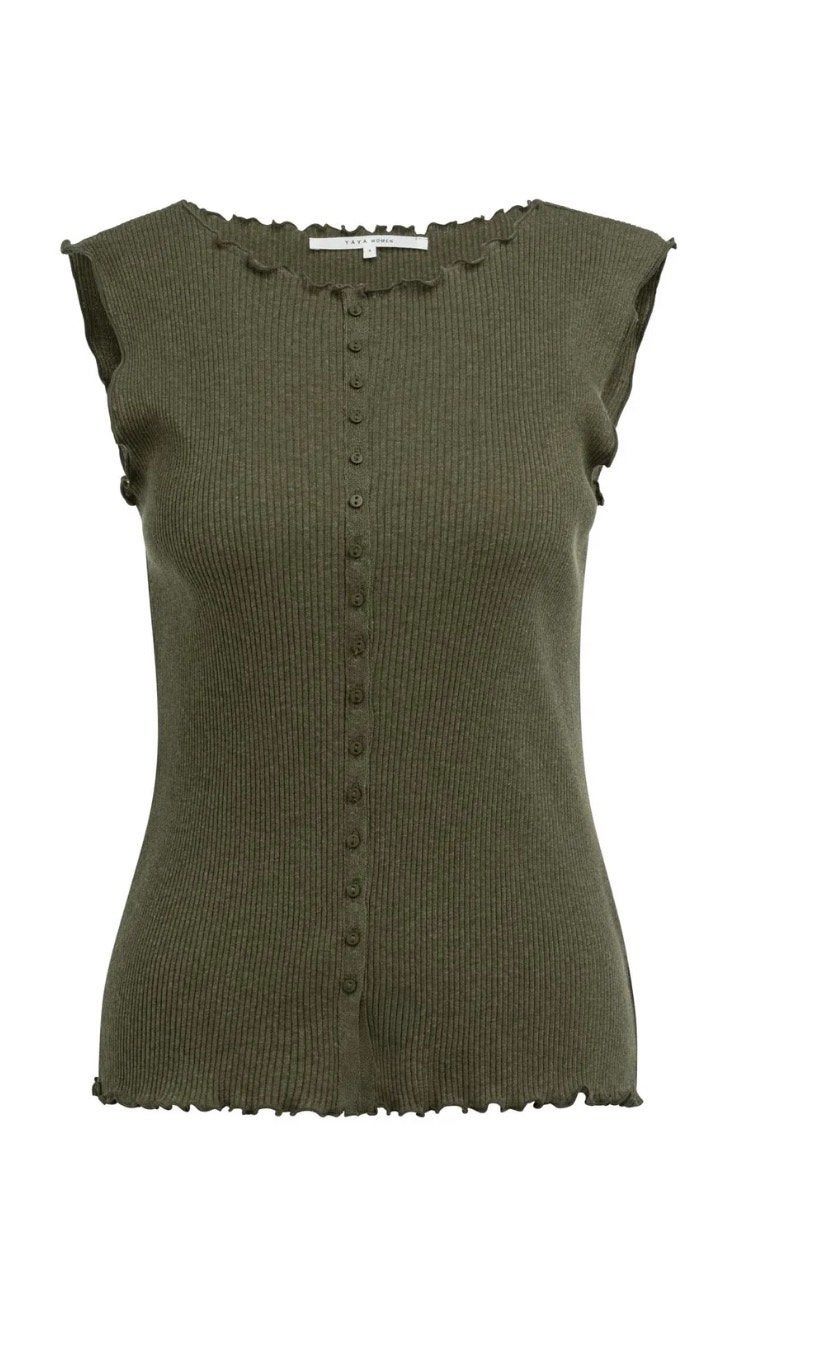 Nieuwe groene set Yaya broek gilet en top, Maat 38/40 (M), Verzenden, Nieuw, Lang