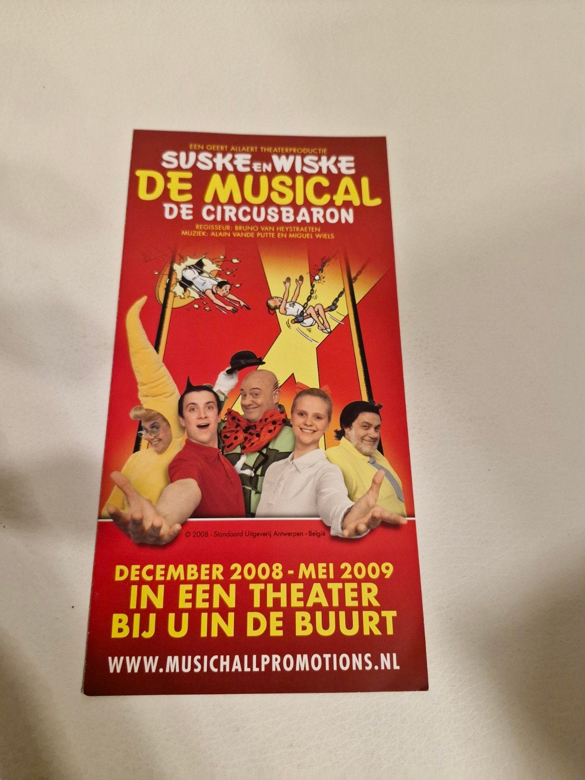 reclamefolder Suske en Wiske de Musical 2007-2009, Ophalen of Verzenden