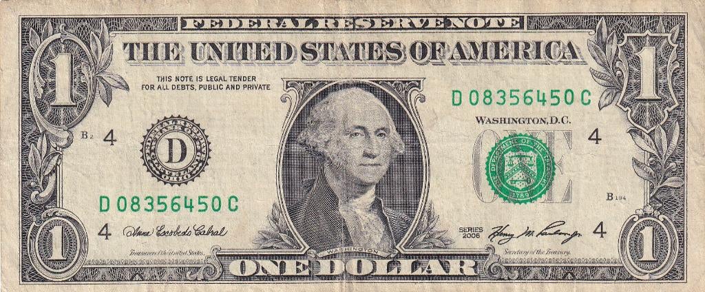 Verenigde Staten 1 dollar 2006 cleveland ohio, Verzenden, Noord-Amerika, Los biljet