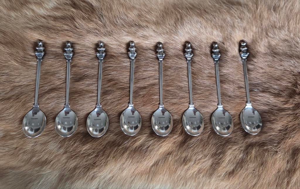 8 Vintage WNF lepeltjes, Antiek en Kunst, Antiek | Bestek, Ophalen of Verzenden