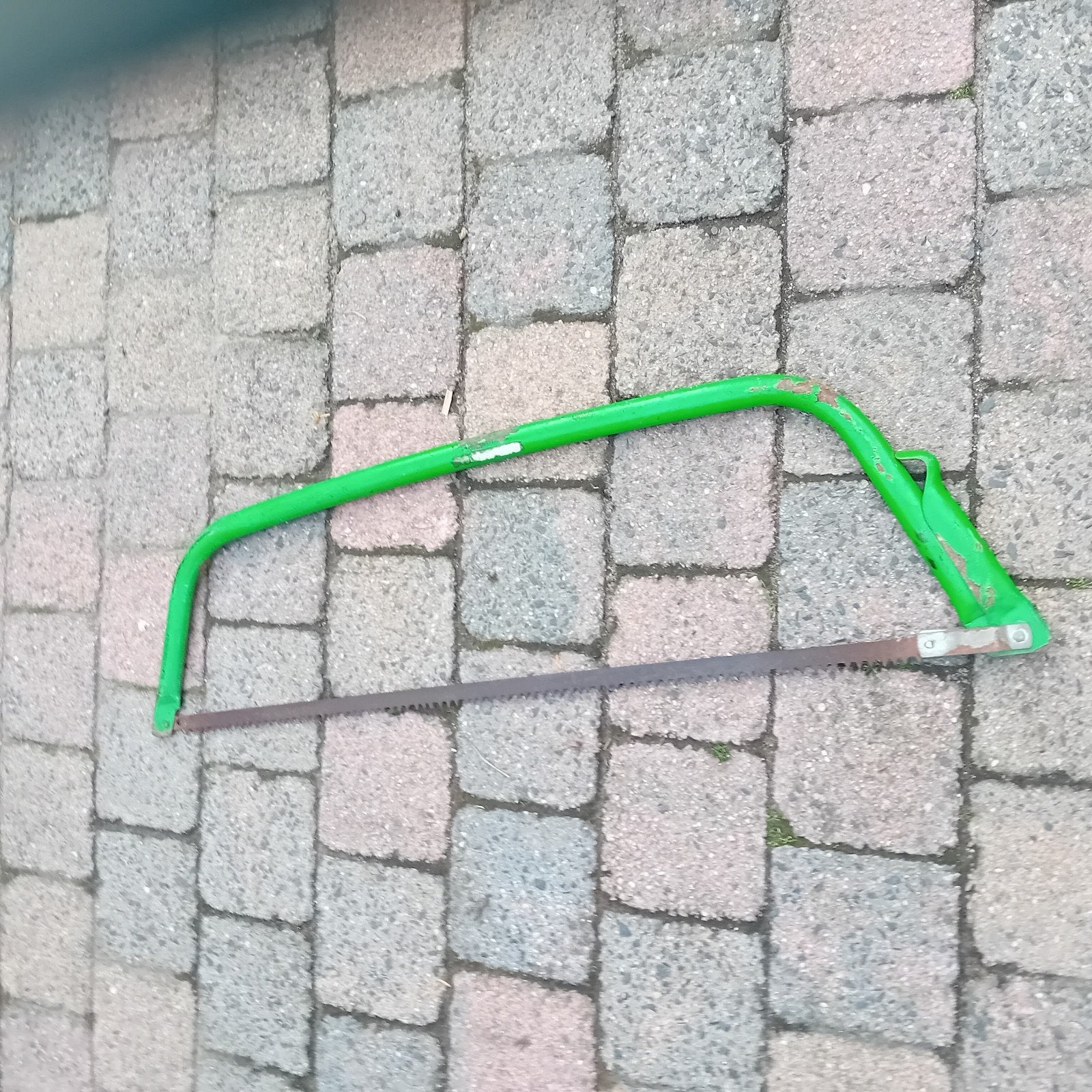 Gebruikte handzaag met groen frame, Ophalen of Verzenden, Gebruikt, Zaag, Overige merken