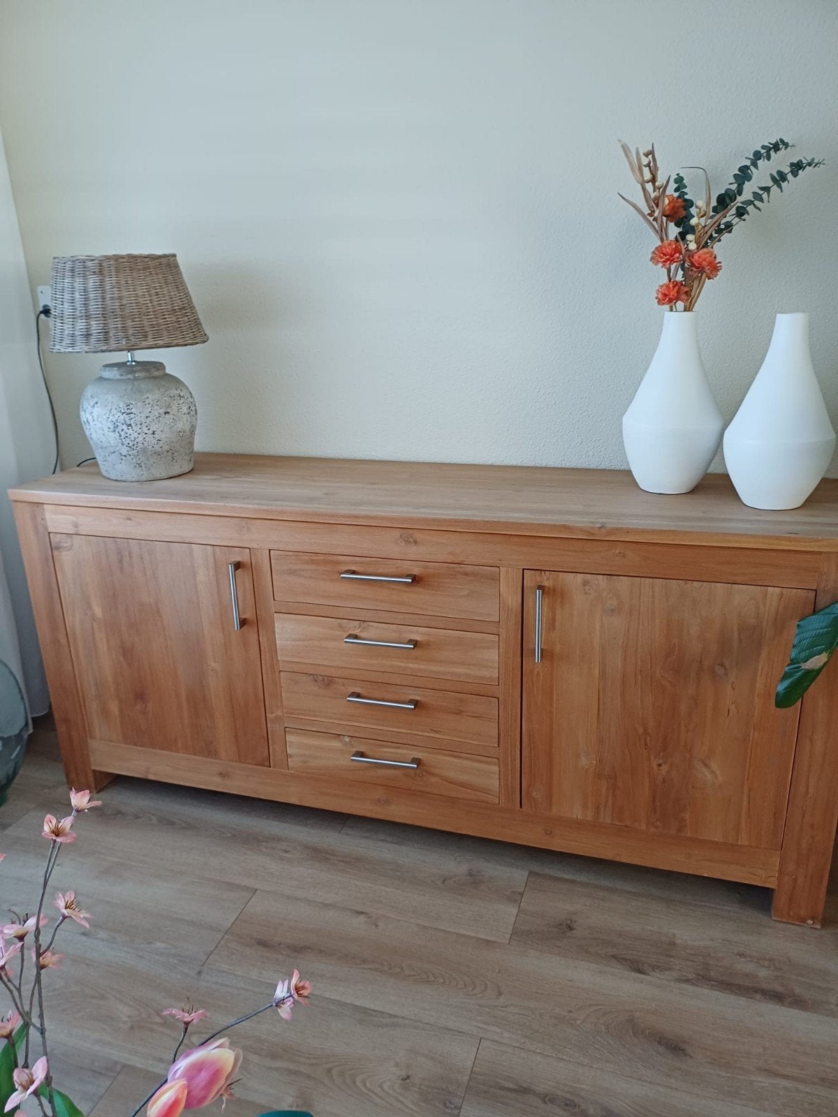 dressoir, tv meubel en salontafel teakhout, Ophalen, Zo goed als nieuw, 25 tot 50 cm, Teakhout