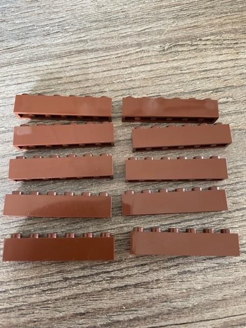 10x lego basis blokjes 1x6 bruin (3), Ophalen of Verzenden, Nieuw, Losse stenen, Lego