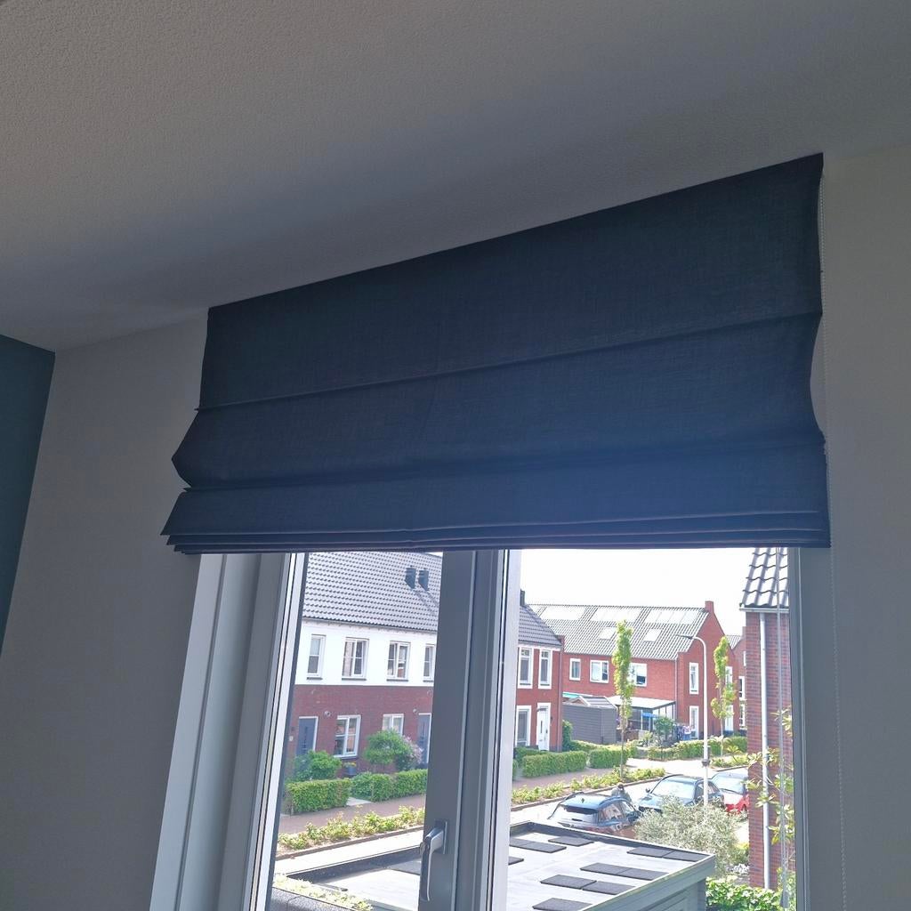 Vouwgordijnen, Huis en Inrichting, Blauw, 150 tot 200 cm, Ophalen of Verzenden, Zo goed als nieuw