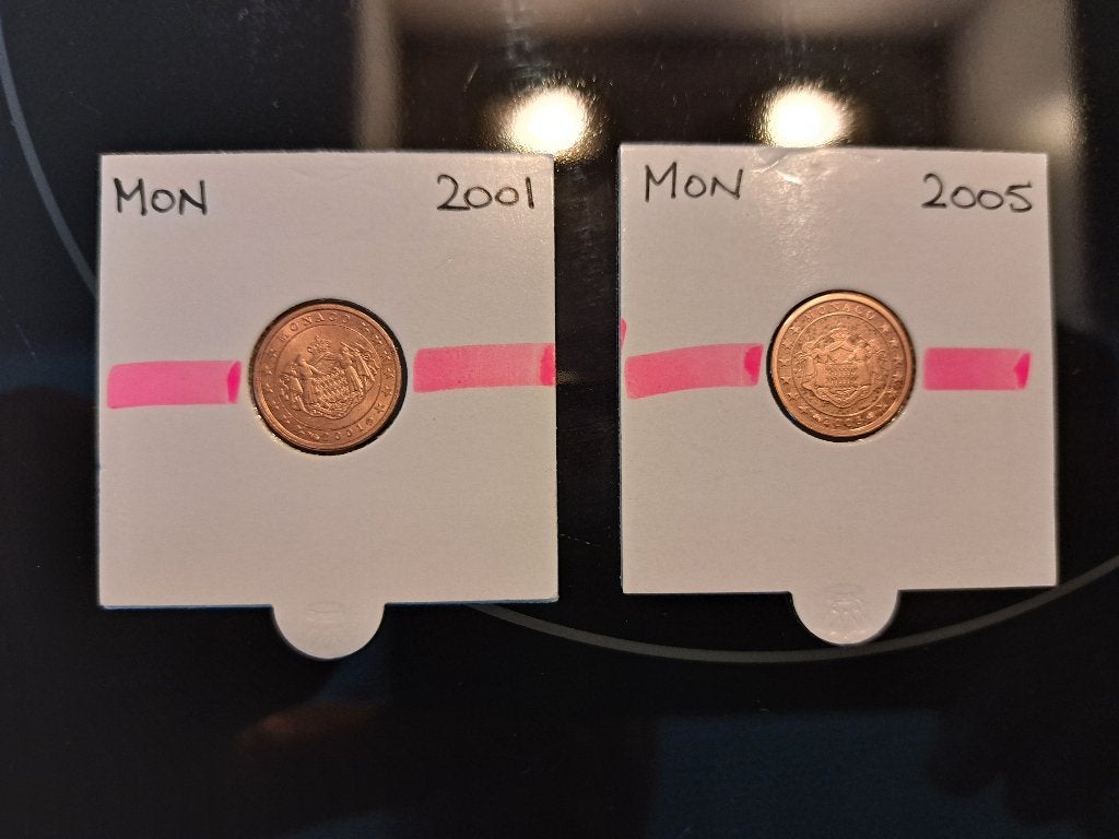 1 Eurocenten van Monaco, San Marino en Vaticaan, Ophalen of Verzenden, Vaticaanstad, 1 cent, Setje