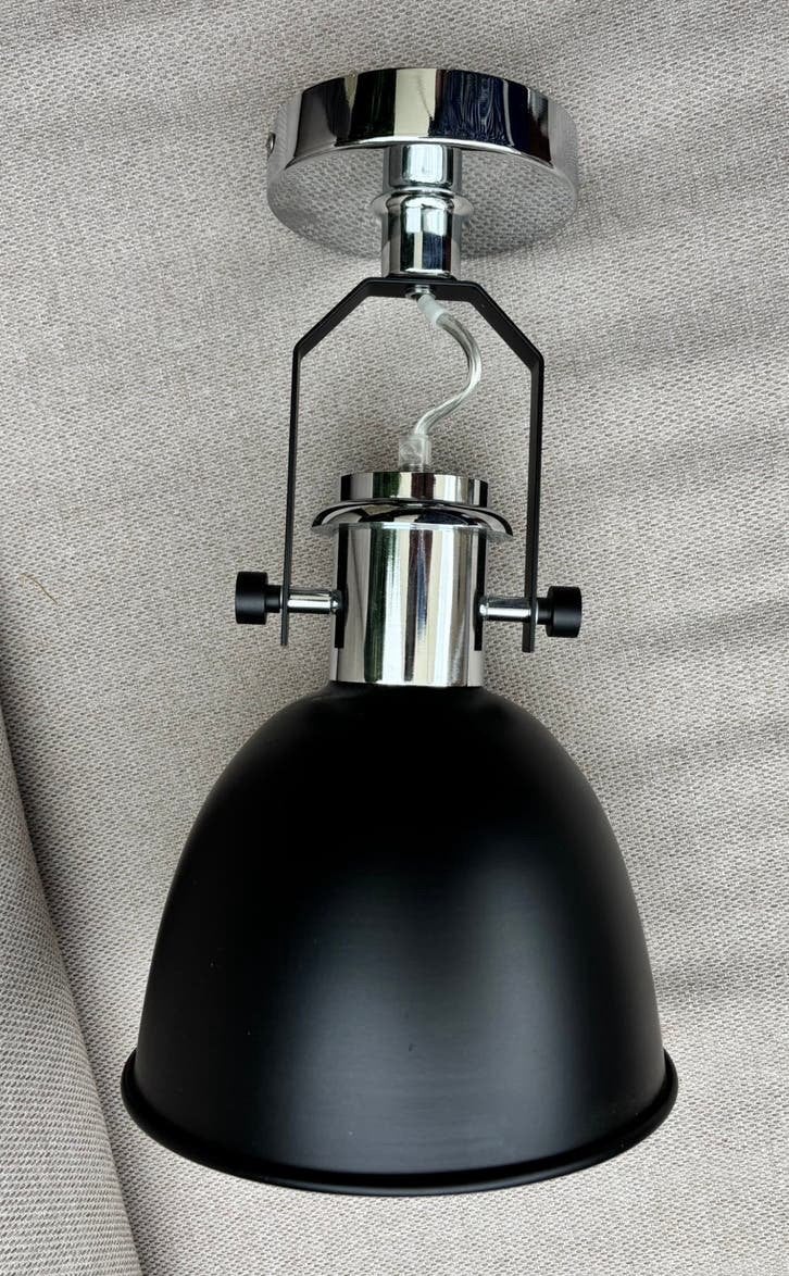 Karwei Figo plafondlamp zwart/chroom verstelbaar, Ophalen of Verzenden, Zo goed als nieuw