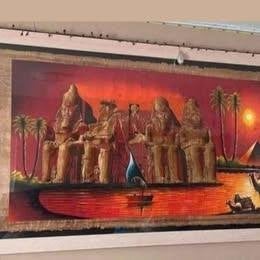 Super mooie Egyptische piramide poster in lijst met glas, Antiek en Kunst, Ophalen, Ingelijst, Overige onderwerpen