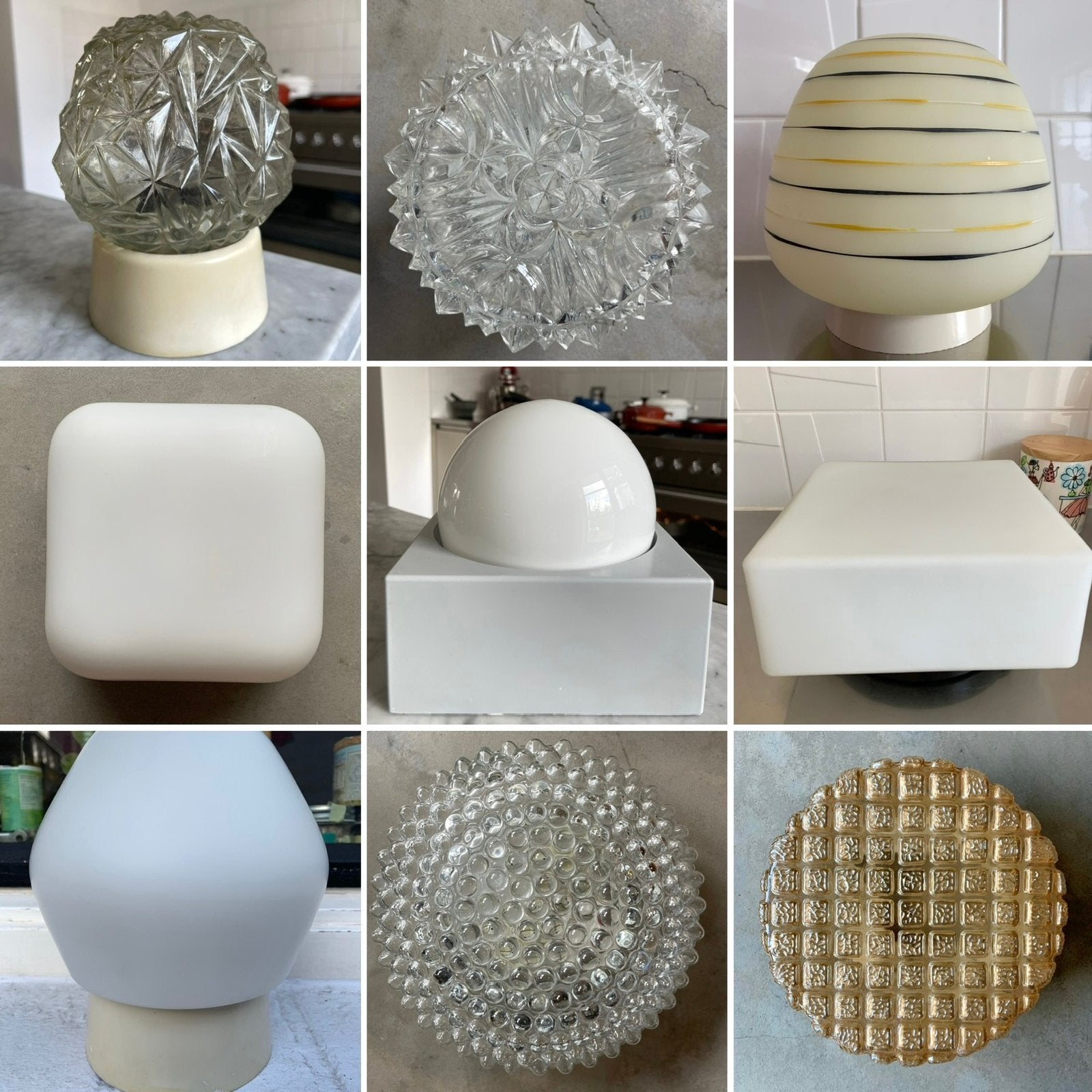 Lamp Plafondlamp plafonnière vintage glas opaline bakeliet, Ophalen of Verzenden
