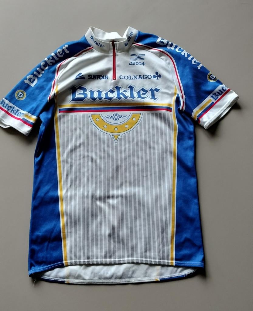 Vintage Buckler Wielershirt - Maat M, Fietsen en Brommers, Fietsaccessoires | Fietskleding, Ophalen, Gebruikt, Buckler, Bovenkleding