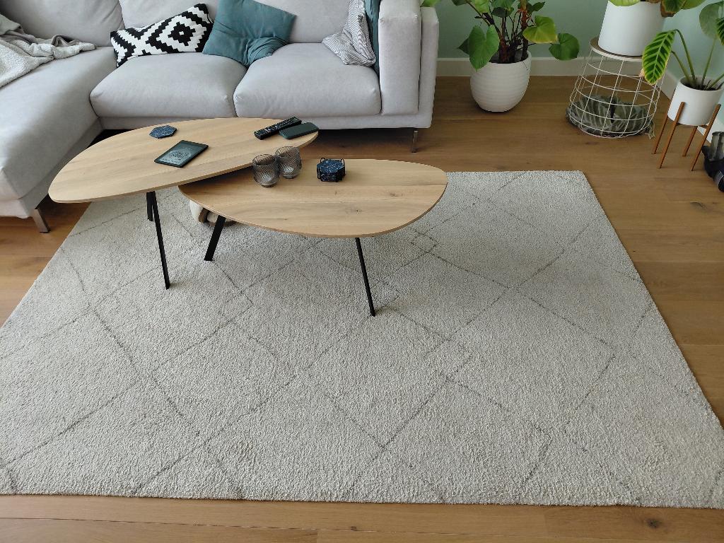 Vloerkleed tversted ikea 170x240, Ophalen, Gebruikt, 200 cm of meer, Crème