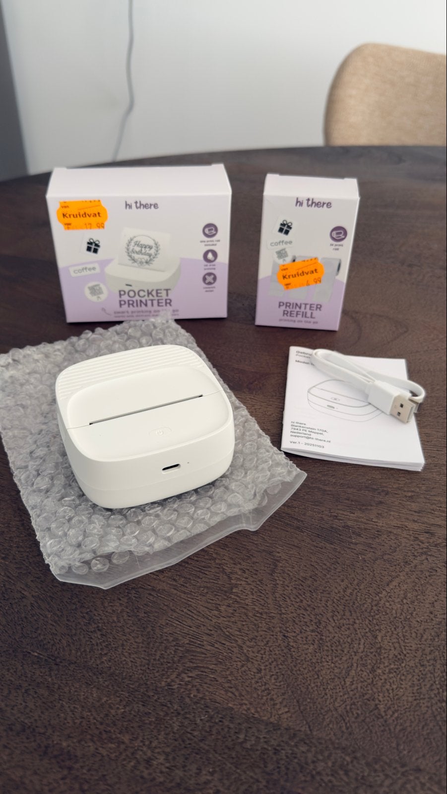 Hi There Pocket Printer met navulling - Nieuw, Computers en Software, Zwart-en-wit printen, Printer, Nieuw, Ophalen of Verzenden