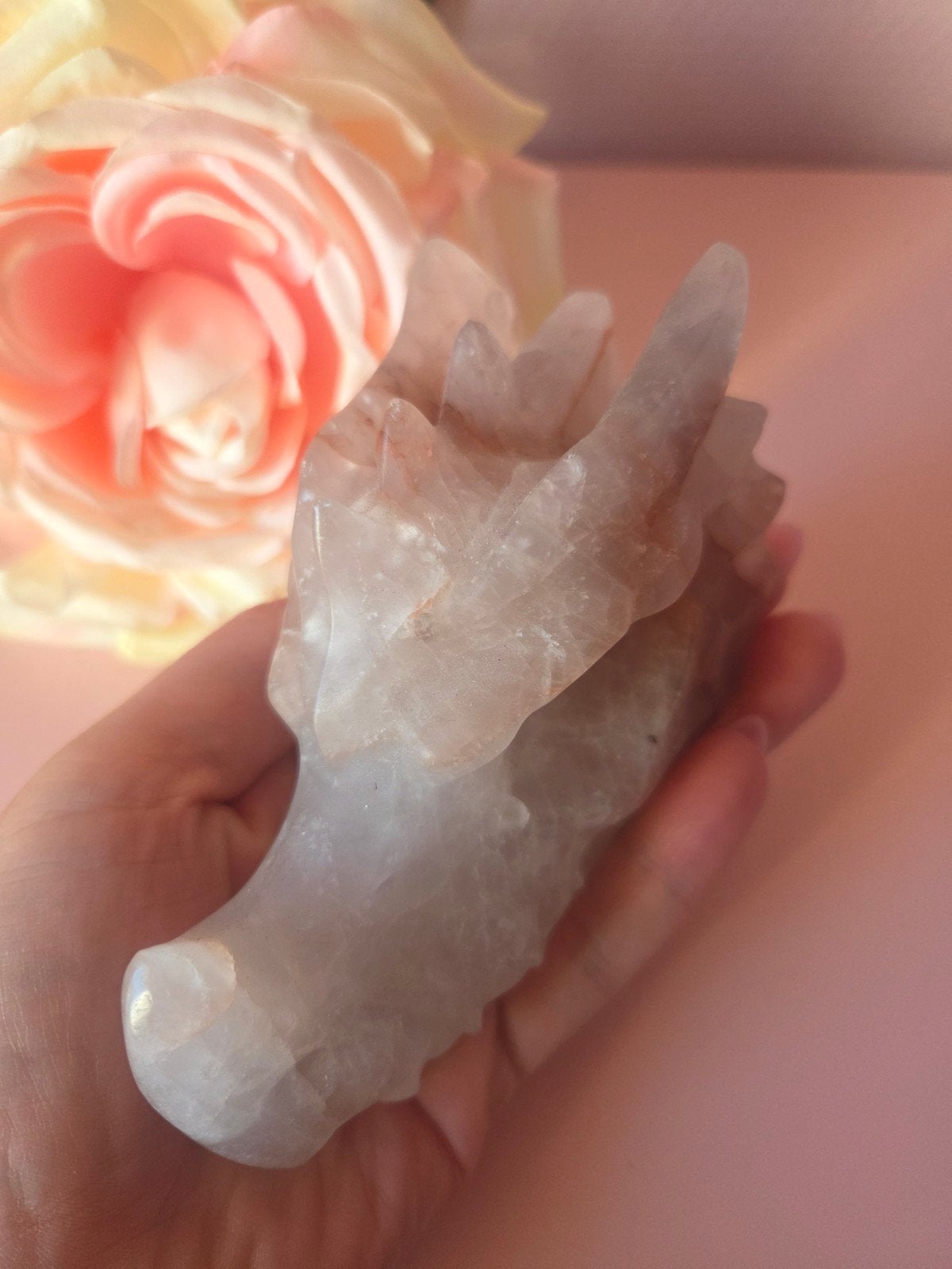 Fire quartz draak skull, Ophalen of Verzenden, Mineraal