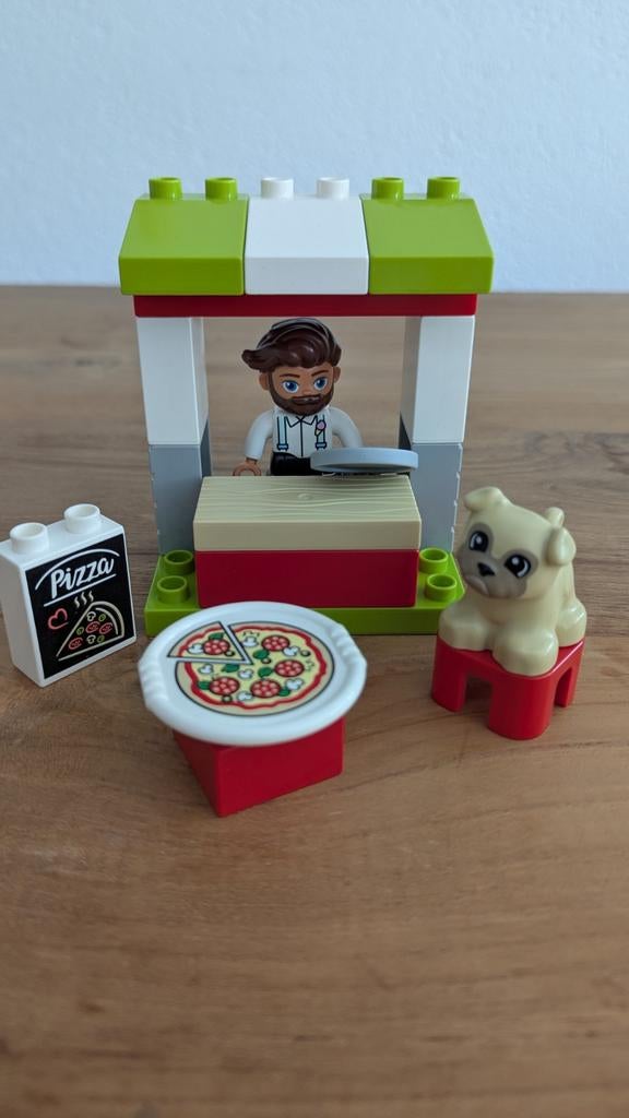 LEGO Duplo Pizza Kraam met Hond en Figuur (10927), Kinderen en Baby's, Speelgoed | Duplo en Lego, Ophalen, City, Zo goed als nieuw