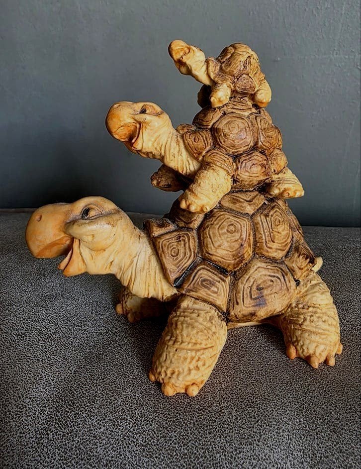 Schildpadfamiliebeeldje Italiaans handwerk Artefice, Ophalen of Verzenden, Zo goed als nieuw, Dier