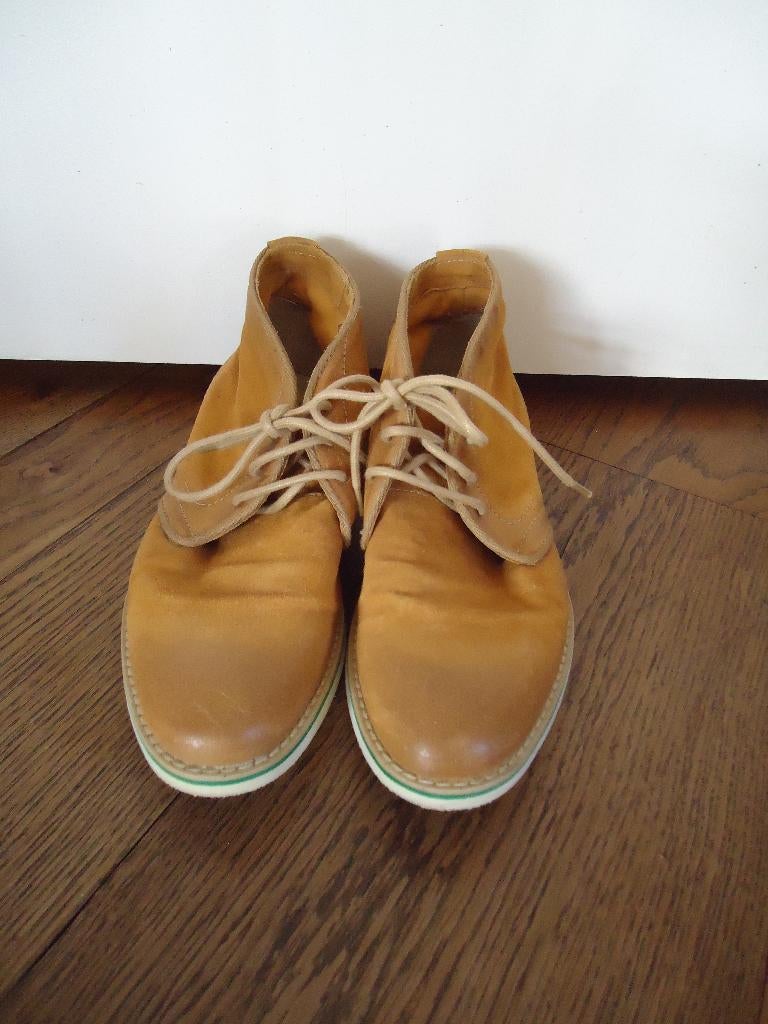 bruine Mjus schoenen maat 40 met groen/witte zool, Schoenen met lage hakken, Bruin, Ophalen of Verzenden, Mjus