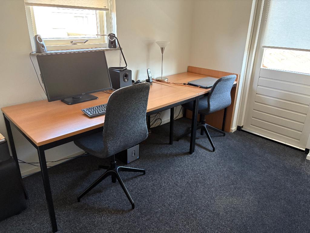 bureau, Huis en Inrichting, Gebruikt, Hout, Hoekbureau, Ophalen of Verzenden