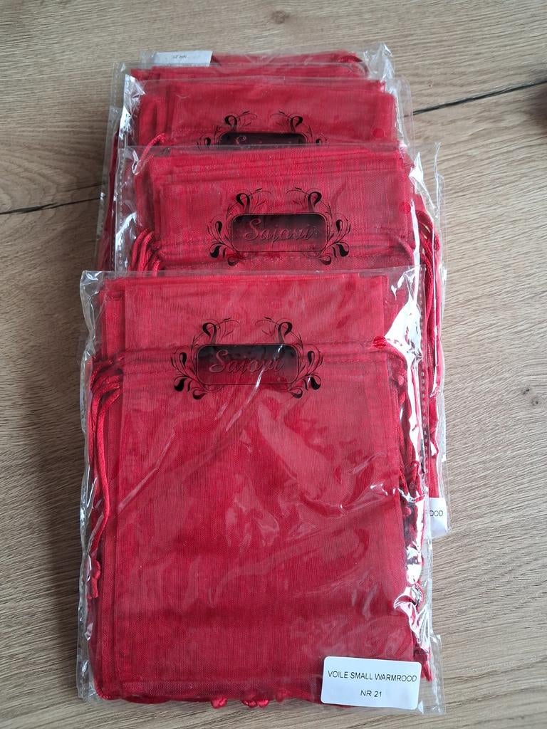 30 Organza zakjes : warmrood 12 x 16 cm., Ophalen of Verzenden, Nieuw