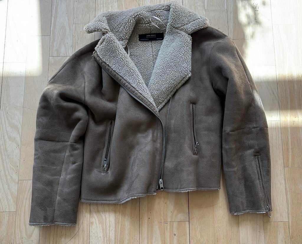 Zara basic suède bruin jasje xs, Ophalen of Verzenden, Zo goed als nieuw, Maat 34 (XS) of kleiner, Bruin