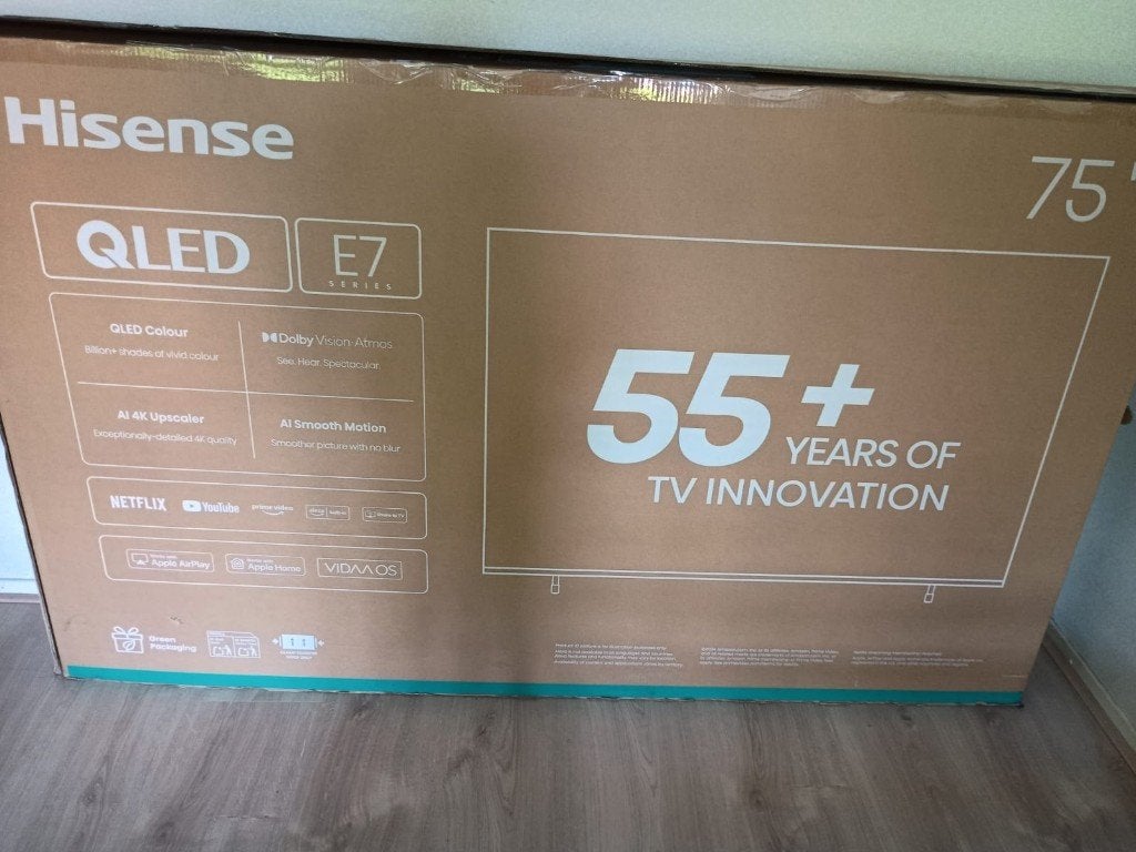 HISENSE 75E71Q QLED 75" Smart TV – As New, QLED, 120 Hz, Zo goed als nieuw, 4k (UHD)
