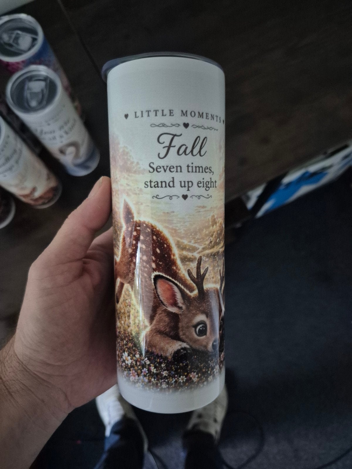 RVS Tumbler met Bambi-print en rietje, Overige typen, Nieuw, Ophalen of Verzenden, Metaal