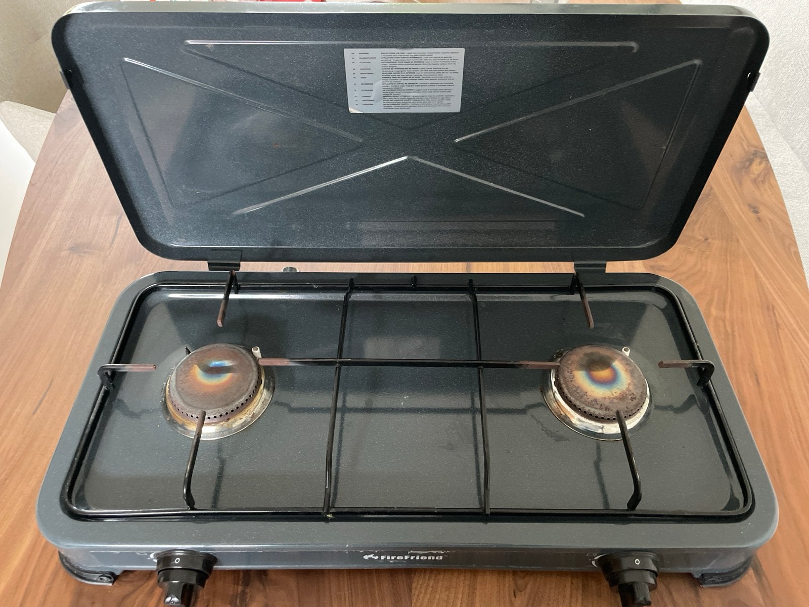 FireFriend 2-pits gasfornuis - Ideaal voor camping, Ophalen of Verzenden, Gebruikt