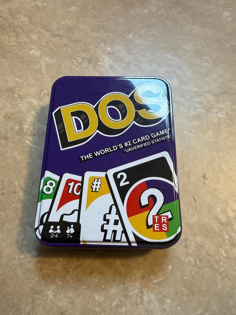 DOS Kaartspel in blik - Het vervolg op UNO, Een of twee spelers, Ophalen, Zo goed als nieuw