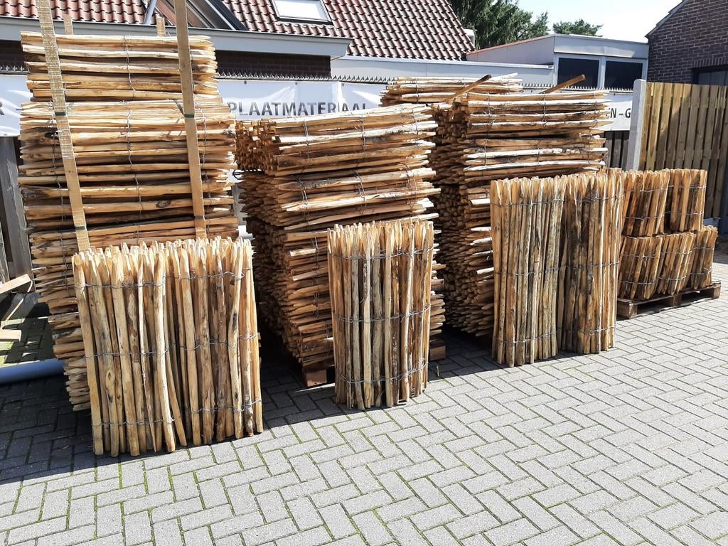 Kastanje hekwerk schapenhek frans diverse maten op voorraad, Ophalen, Met poort, Nieuw, Tuinhek