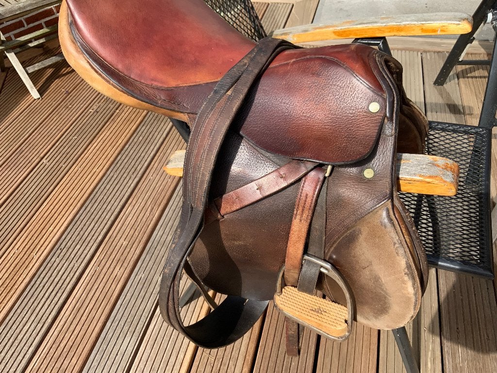 Leren Paardrijzadel, Ophalen, Gebruikt, Overige merken, M (17 inch)