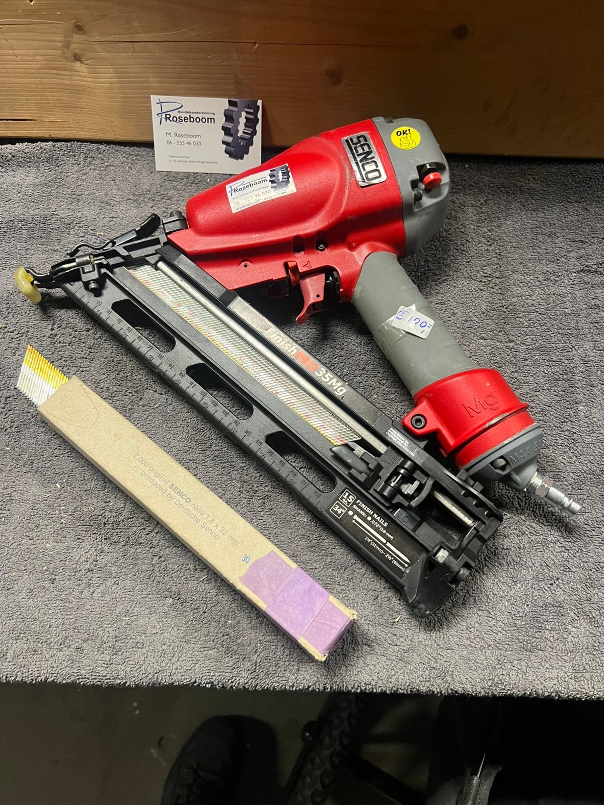 Senco Finish Pro Type FP 35 aftimmer tacker 32tm 64mm34gr, Doe-het-zelf en Verbouw, Compressors, Gebruikt, Ophalen of Verzenden