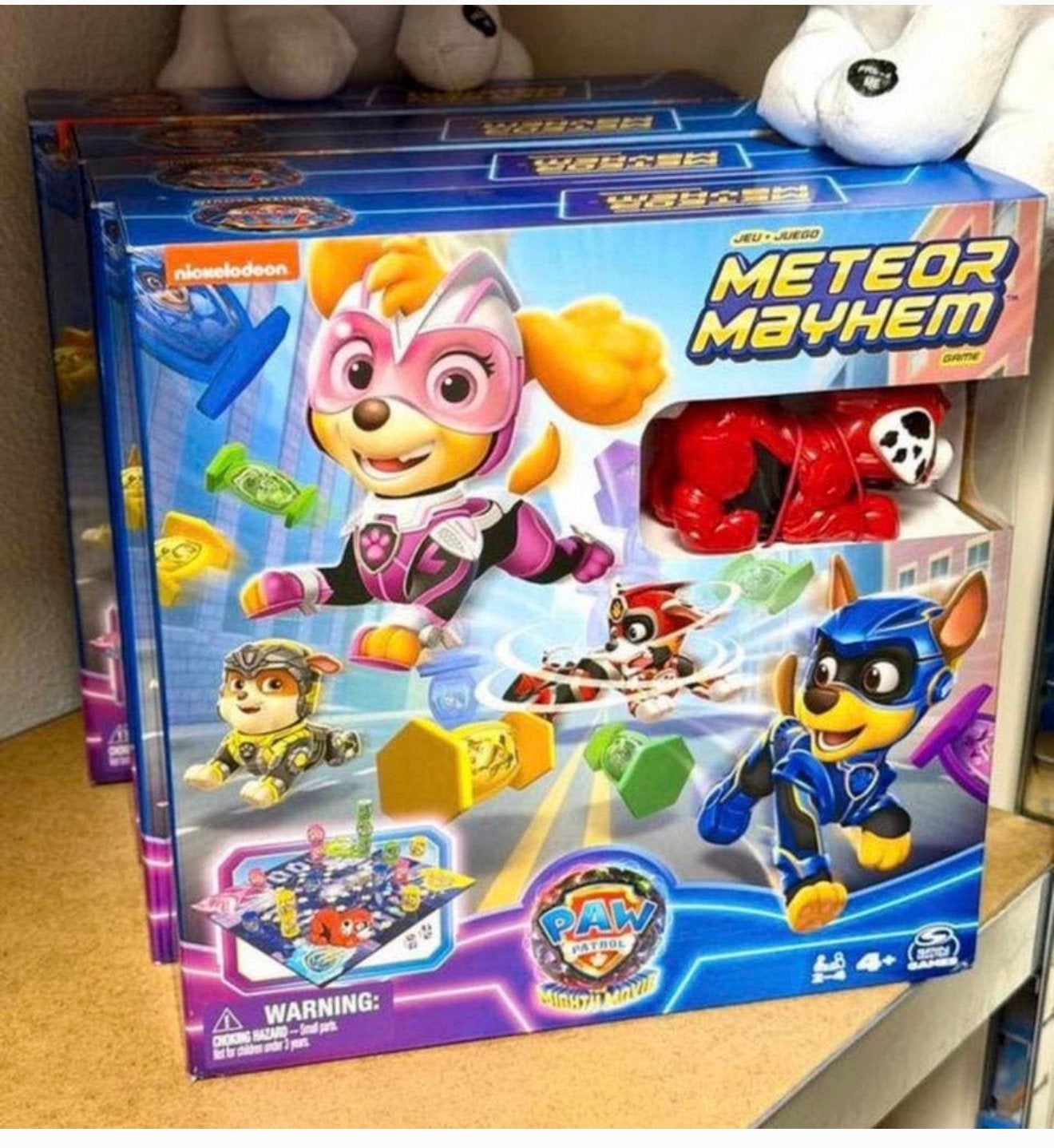 PAW Patrol The Mighty Movie - Meteor Mayhem-bordspel NIEUW, Nieuw, Ophalen of Verzenden, H, H