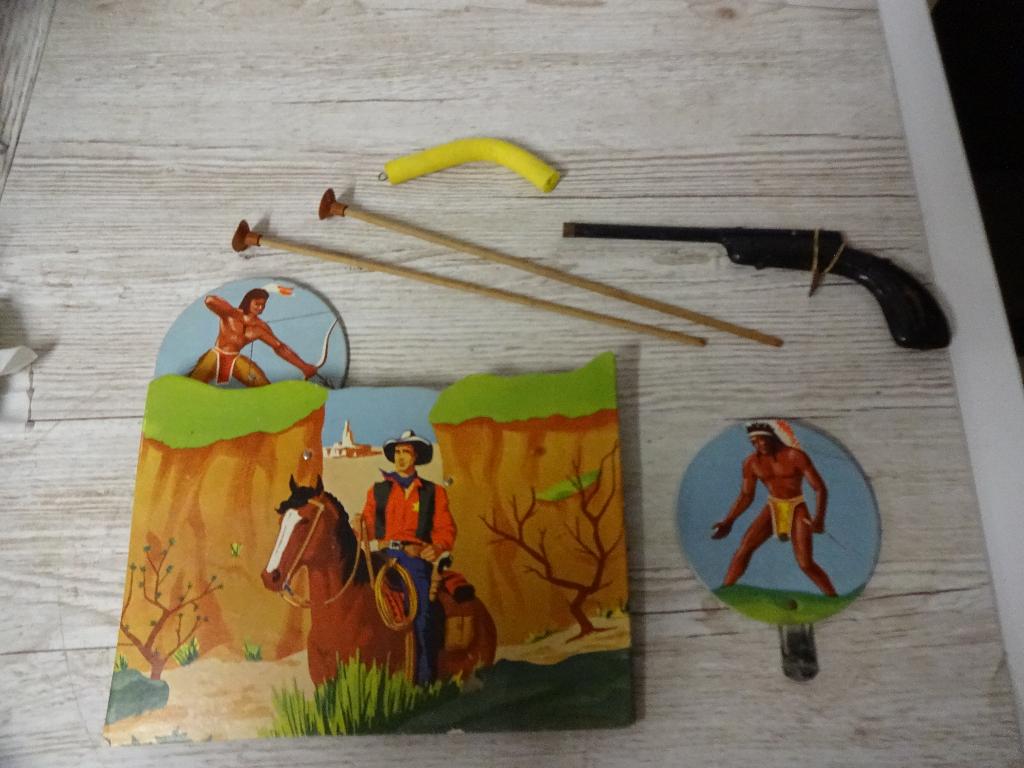 Vintage Western Ideal Cowboys + Indianen schiet spel 1960's, Ophalen of Verzenden, Gebruikt