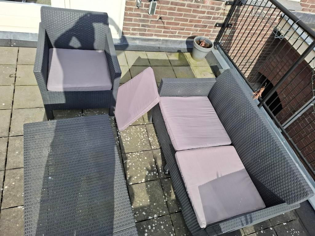 Tuinset incl tafel en kussens, Ophalen, Gebruikt