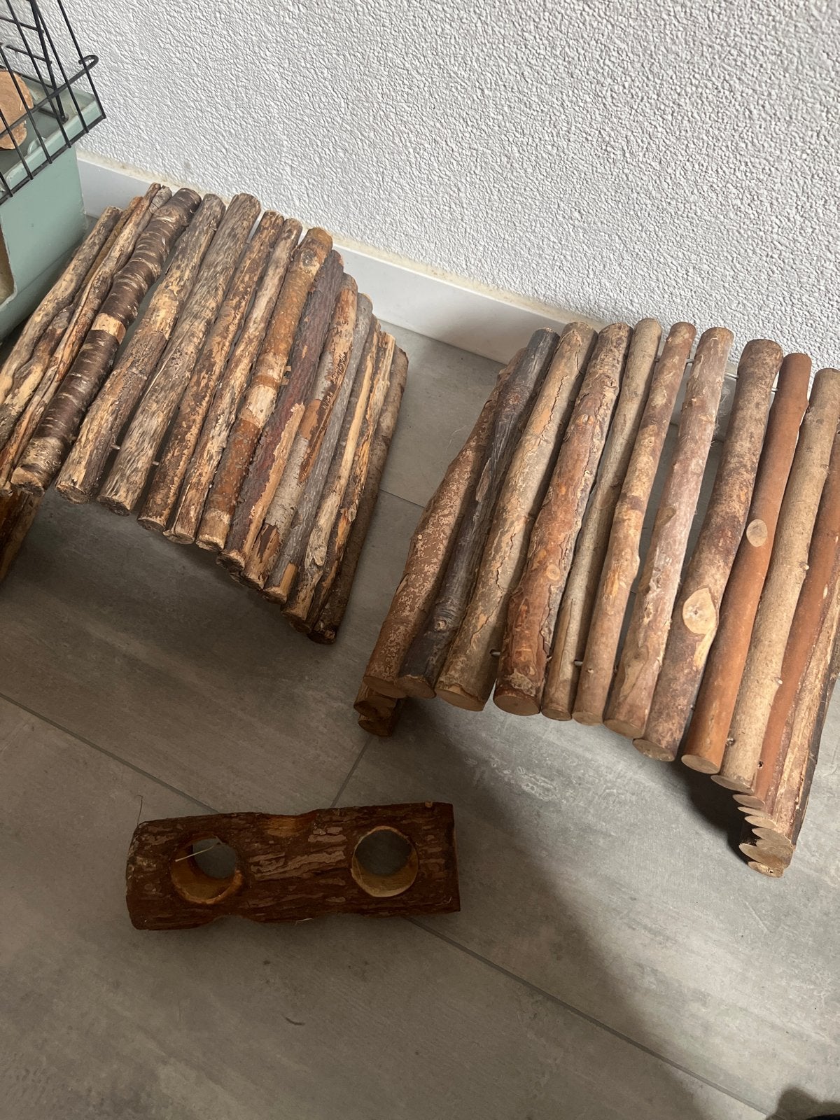 Houten bruggetjes en stam, Ophalen, Gebruikt