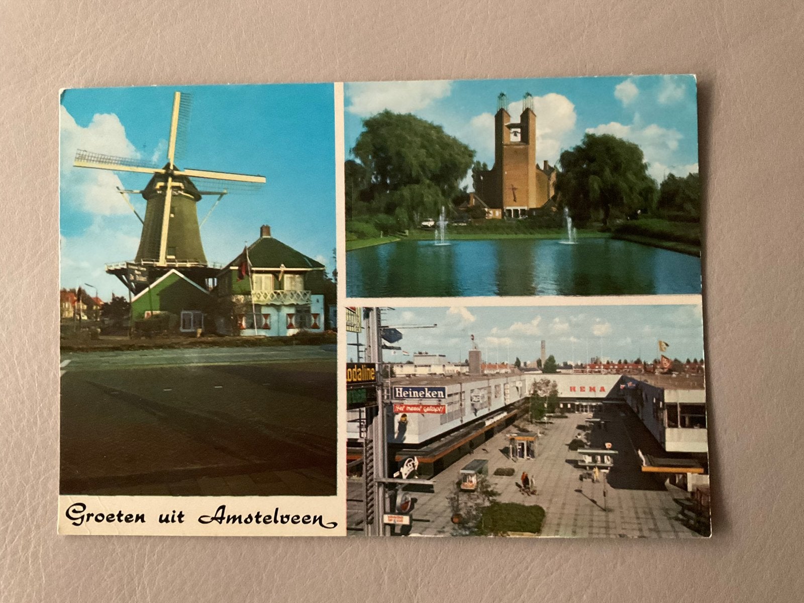Ansichtkaart Groeten uit Amstelveen - Gelopen 1972, Ophalen of Verzenden, 1960 tot 1980, Gelopen, Noord-Holland