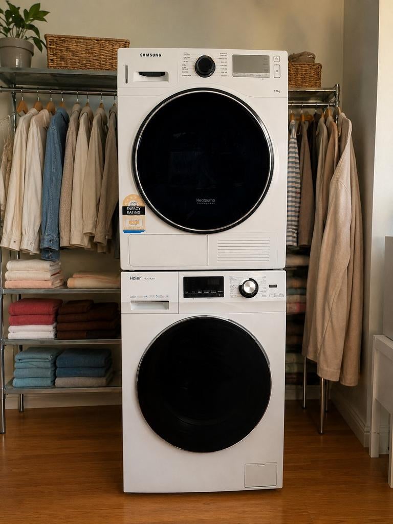 Samsung & Haier Was/Droogcombi  A+++ - GRATIS THUISBEZORGD, 8 tot 10 kg, Ophalen of Verzenden, Zo goed als nieuw, 85 tot 90 cm