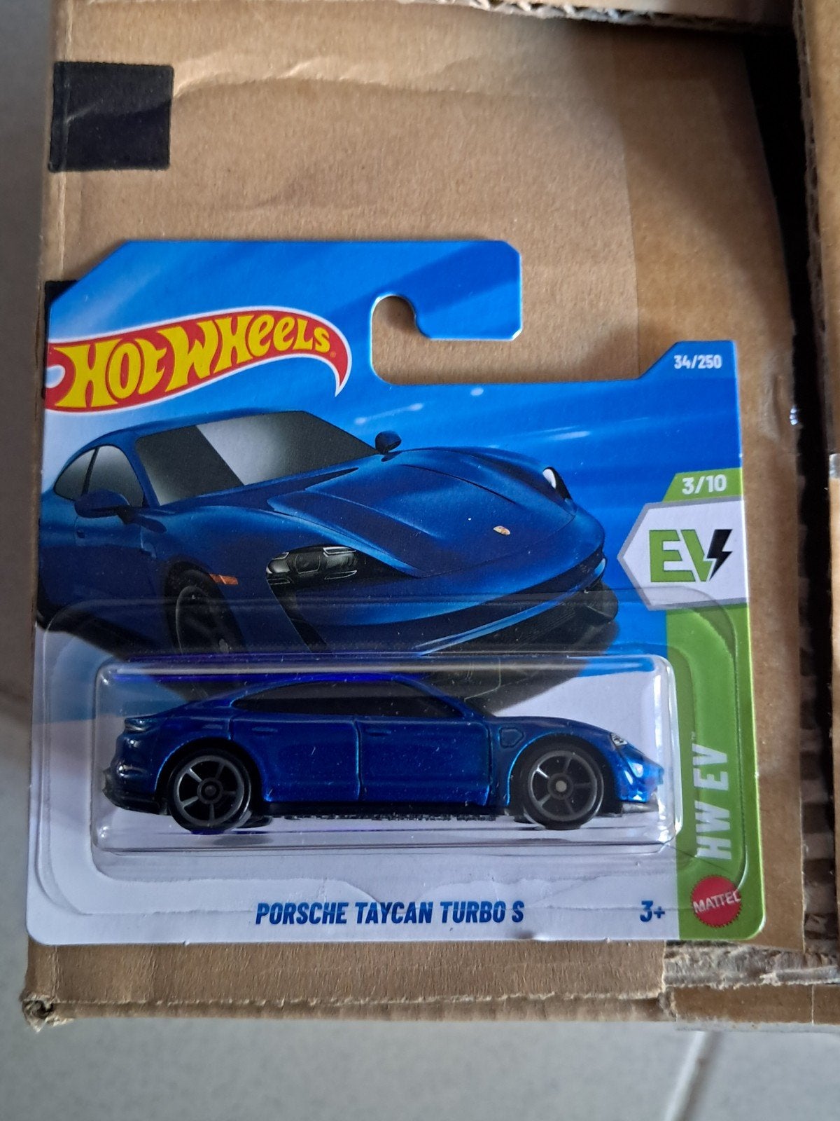 Hot Wheels Porsche Taycan Turbo S blauw nieuw in verpakking, Ophalen of Verzenden, Nieuw, Auto
