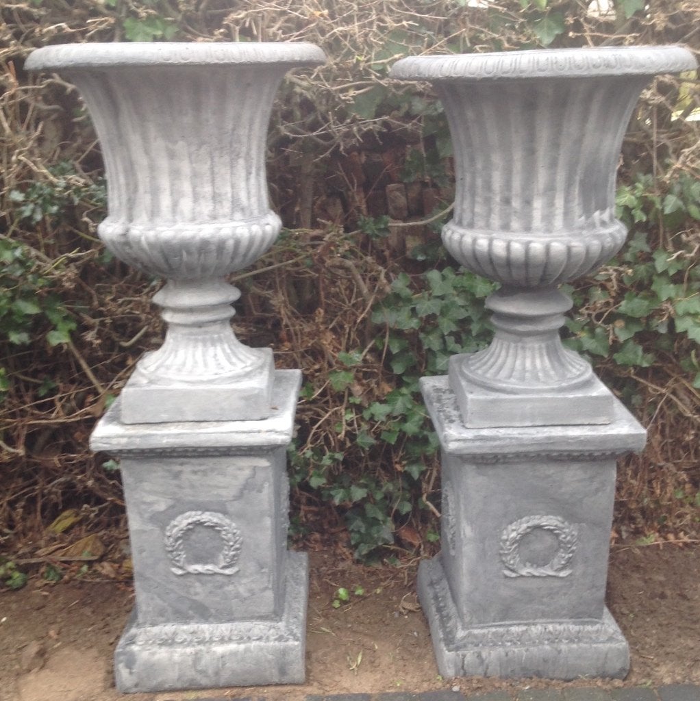 Grote pot en sokkel beton narni beton 140 cm hoog., Tuin en Terras, Ophalen, 40 cm of meer, Rond, Nieuw