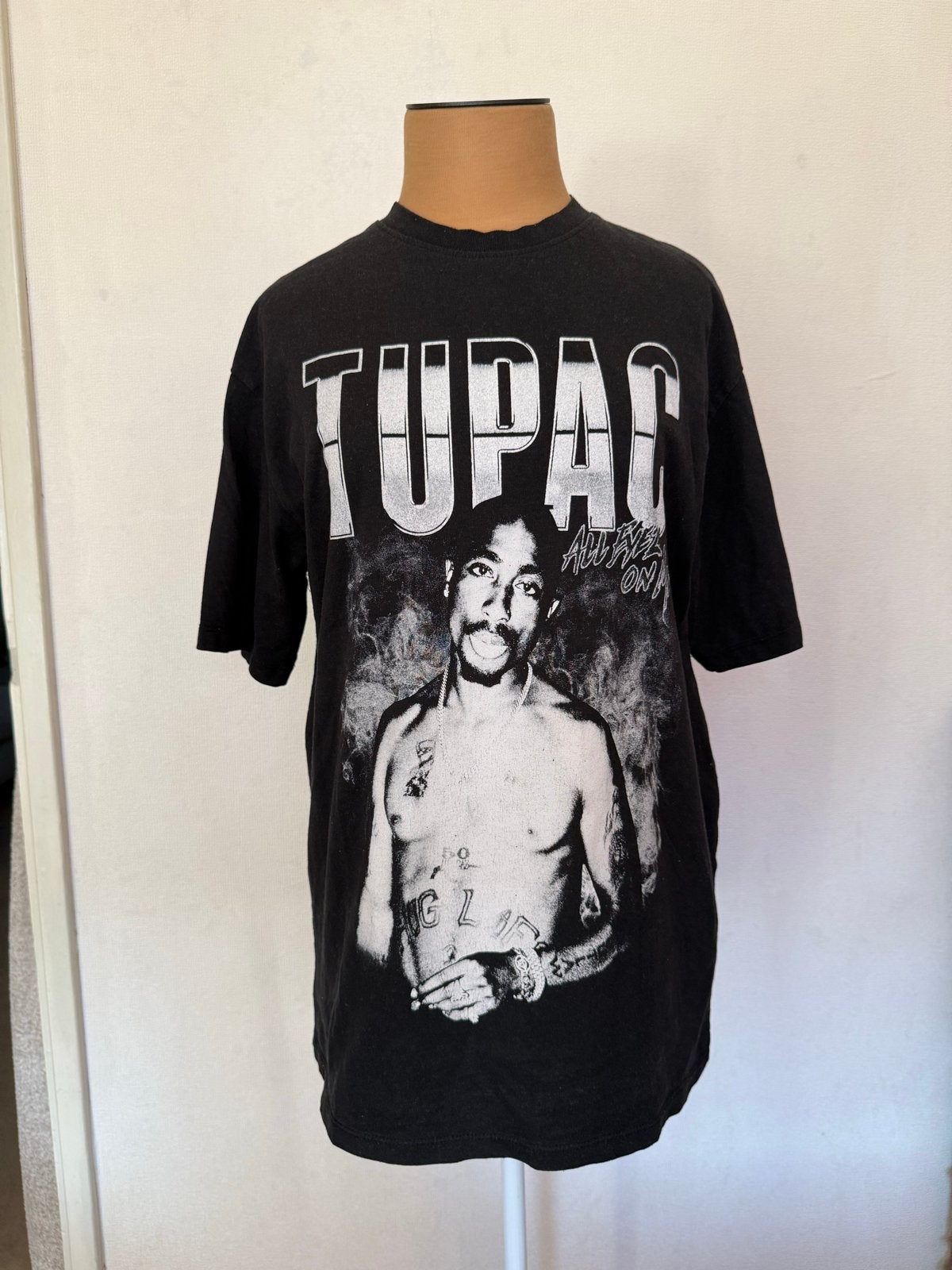 Tupac T-shirt - Zwart - Maat S - Pull&Bear, Ophalen of Verzenden, Gedragen, Maat 46 (S) of kleiner, Zwart