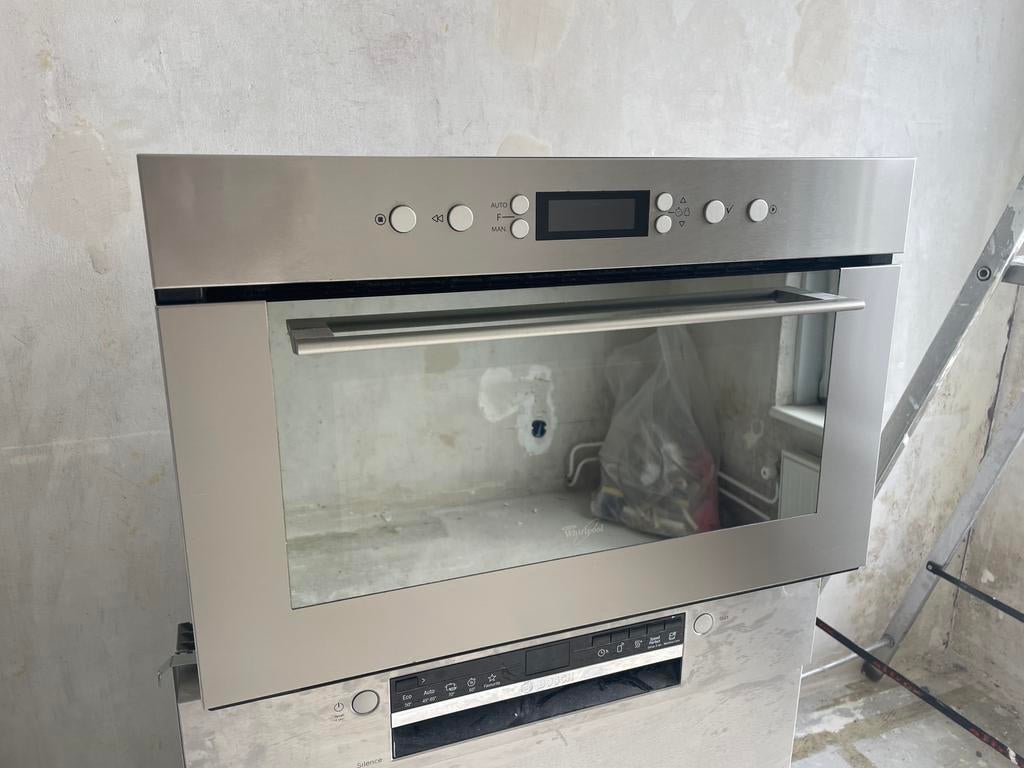 Whirlpool microgolfoven AMW 755/IX, Witgoed en Apparatuur, Ovens, Oven, Zo goed als nieuw, Inbouw, Draaiplateau