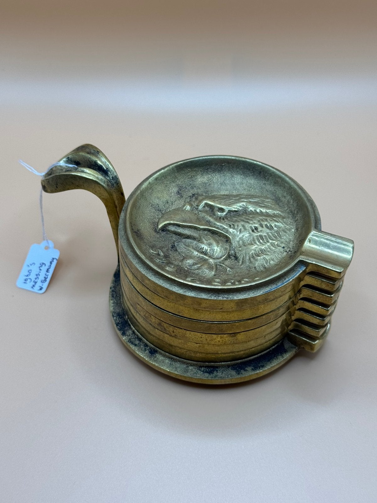 Vintage Messing Asbakken met dieren Ashtray poker mancave, Ophalen of Verzenden, Zo goed als nieuw, Asbak