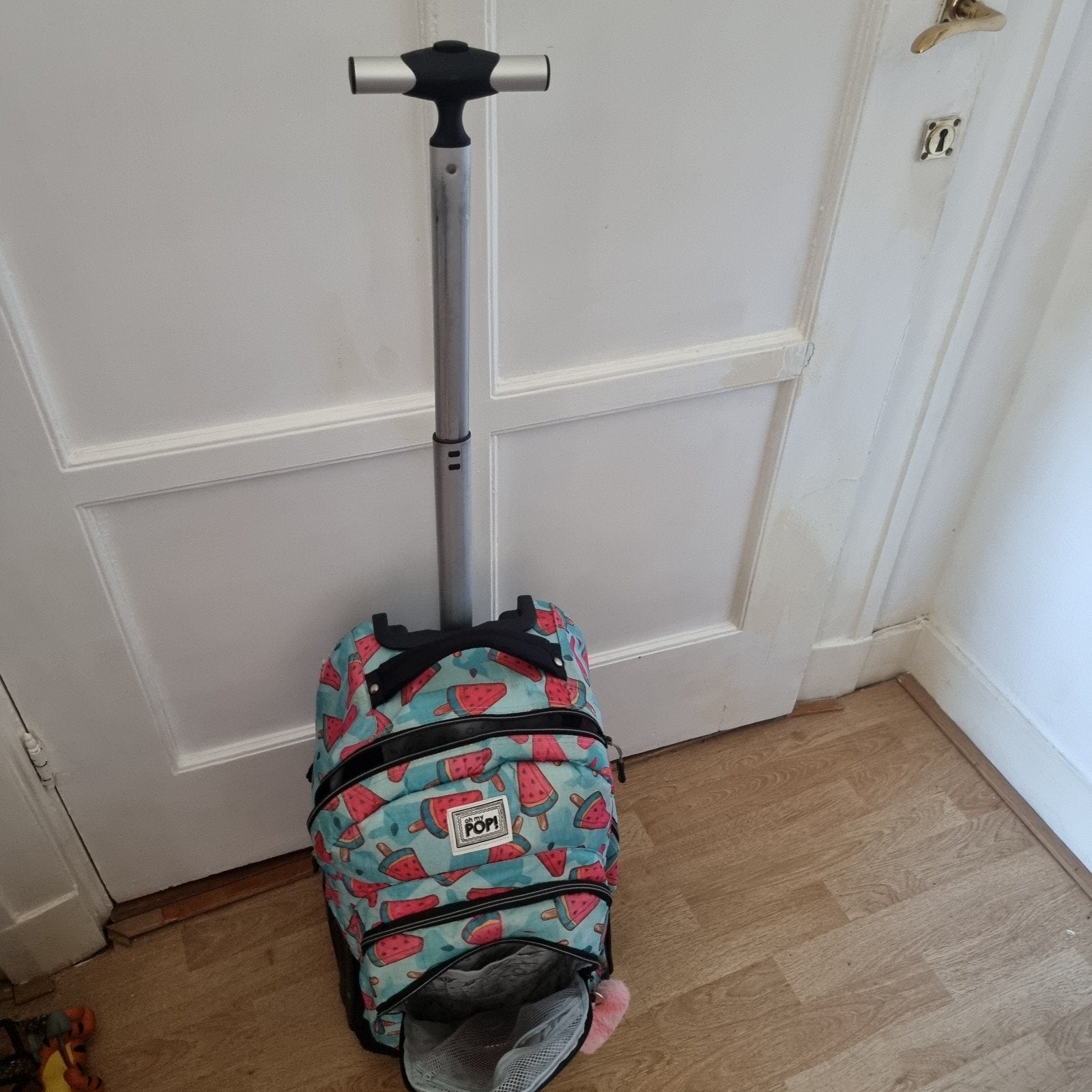 Vrolijke rolkoffer/ rugzak, ruim, handig leuk van Oh Pop, Ophalen of Verzenden, Blauw, 30 cm of meer, Minder dan 35 cm