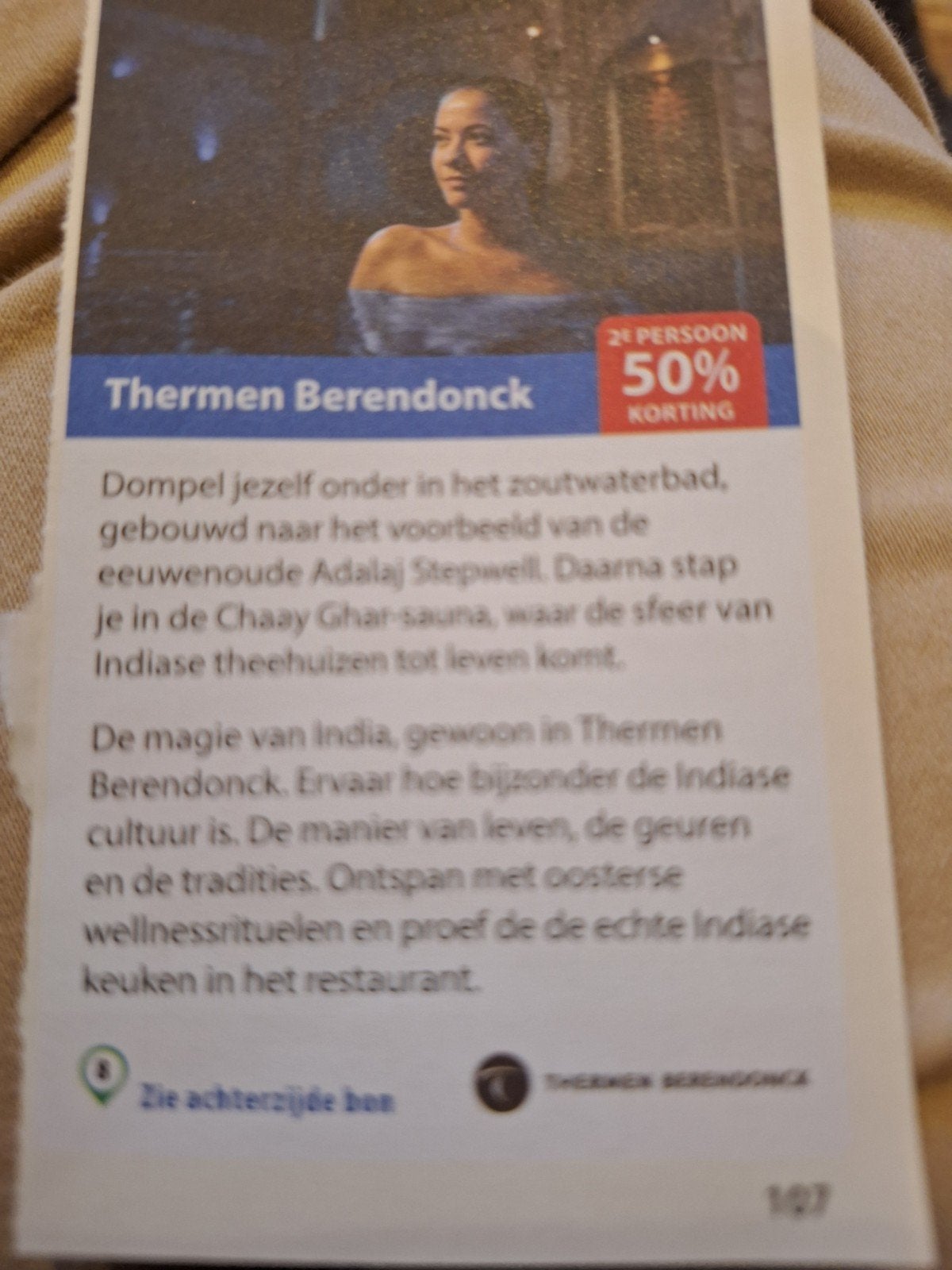 thermen Berendonck 50% korting 2e pers op entree, Tickets en Kaartjes, Kortingen en Cadeaubonnen, Drie personen of meer, Kortingsbon