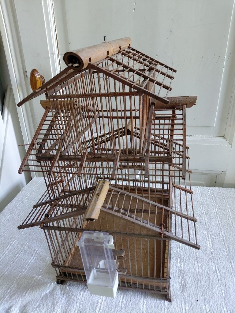 Houten Vogelkooi, Dieren en Toebehoren, Ophalen, Gebruikt, Hout, Vogelkooi