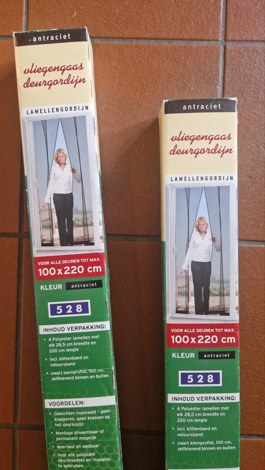 Vliegengordijn 2x, Doe-het-zelf en Verbouw, Deuren en Horren, Ophalen, Nieuw, 200 tot 215 cm