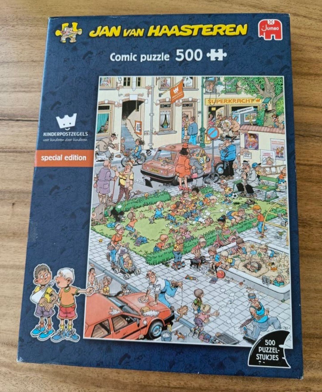 Jan van Haasteren puzzel Kinderpostzegels, Ophalen of Verzenden, 500 t/m 1500 stukjes, Zo goed als nieuw, Legpuzzel