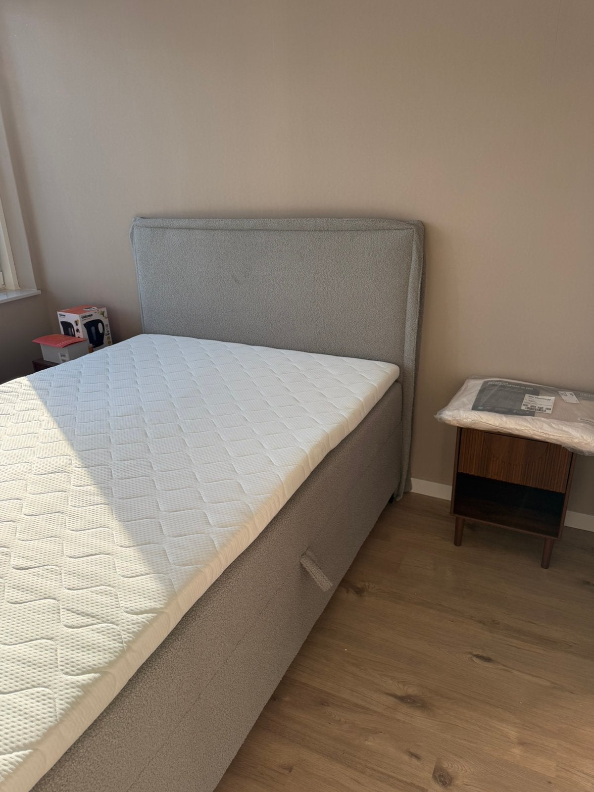Boxspring met opbergruimte 140x200, Ophalen, Tweepersoons, 140 cm, Zo goed als nieuw